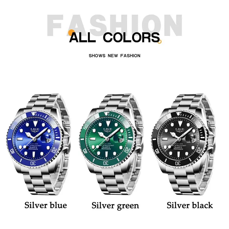 Top Brand Luxury Fashion Diver Watch Men 30ATM Waterproof Date Clock Sport Watches Mens Quartz Wristwatch Relogio Masculino