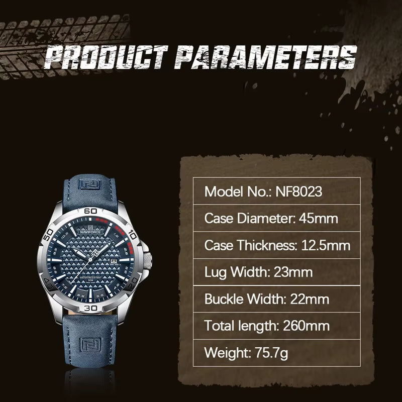 Brand Men Fashion Quartz Watches Male Leather Strap Sport Waterproof Wristwatches Calendarclock Relogio Masculino